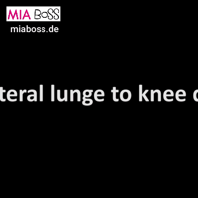 Tabata Workout, MiaBoss, Lateral lunge to knee drive, Seitlicher Ausfallschritt bis Beinheber
