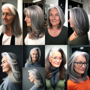 Graue Haare mit Strähnchen aufpeppen: Techniken und Varianten