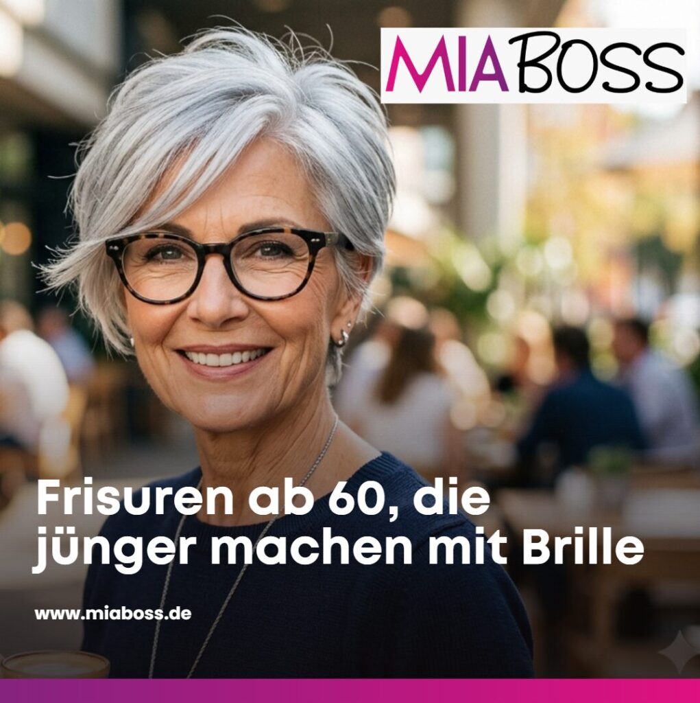 Frisuren ab 60, die jünger machen mit Brille