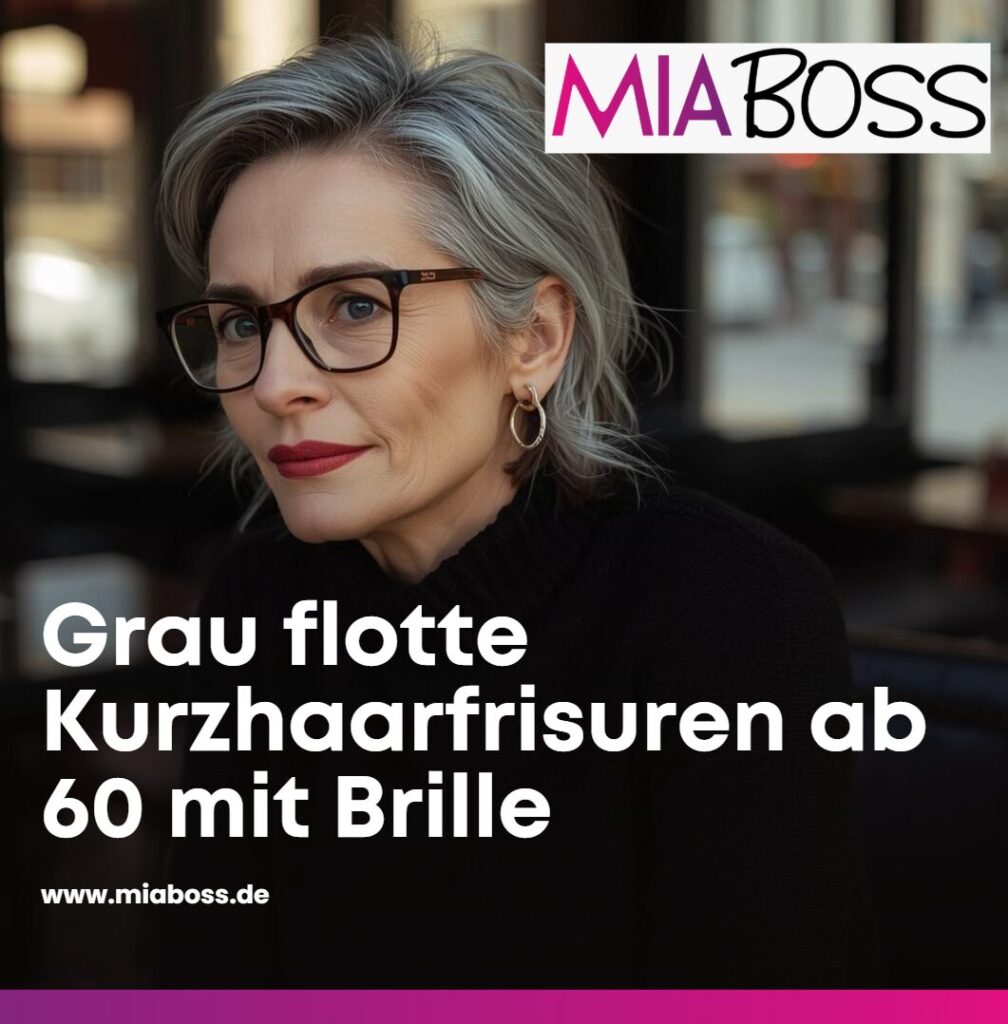 grau flotte kurzhaarfrisuren ab 60 mit brille