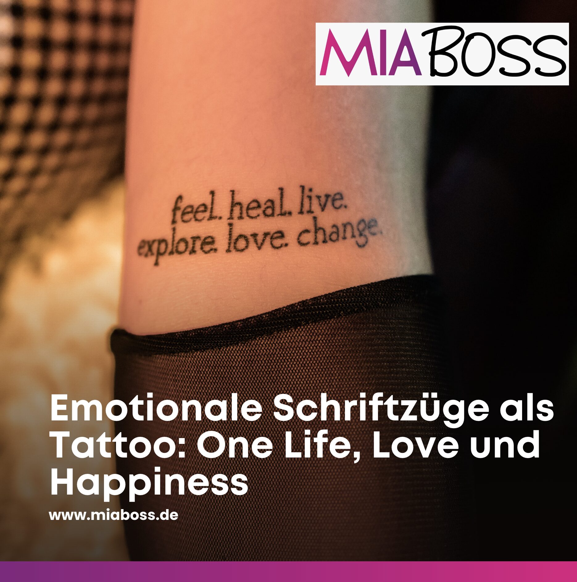 Emotionale Schriftzüge als Tattoo: One Life, Love und Happiness