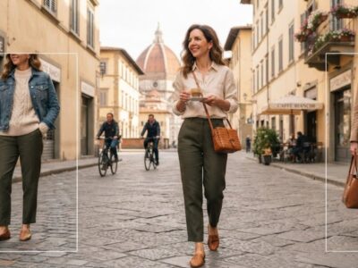 Plissee Hose kombinieren Trend Outfit Idee für bequeme Looks