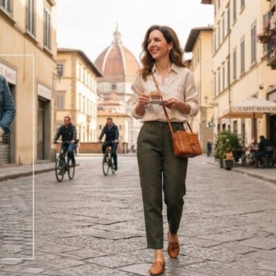 Plissee Hose kombinieren Trend Outfit Idee für bequeme Looks