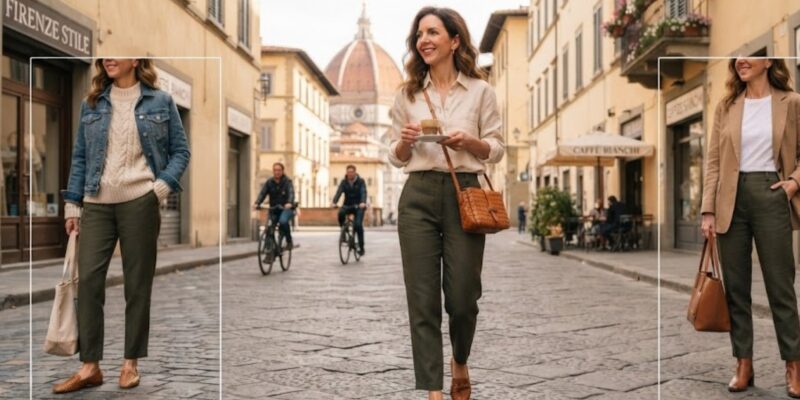 Plissee Hose kombinieren Trend Outfit Idee für bequeme Looks