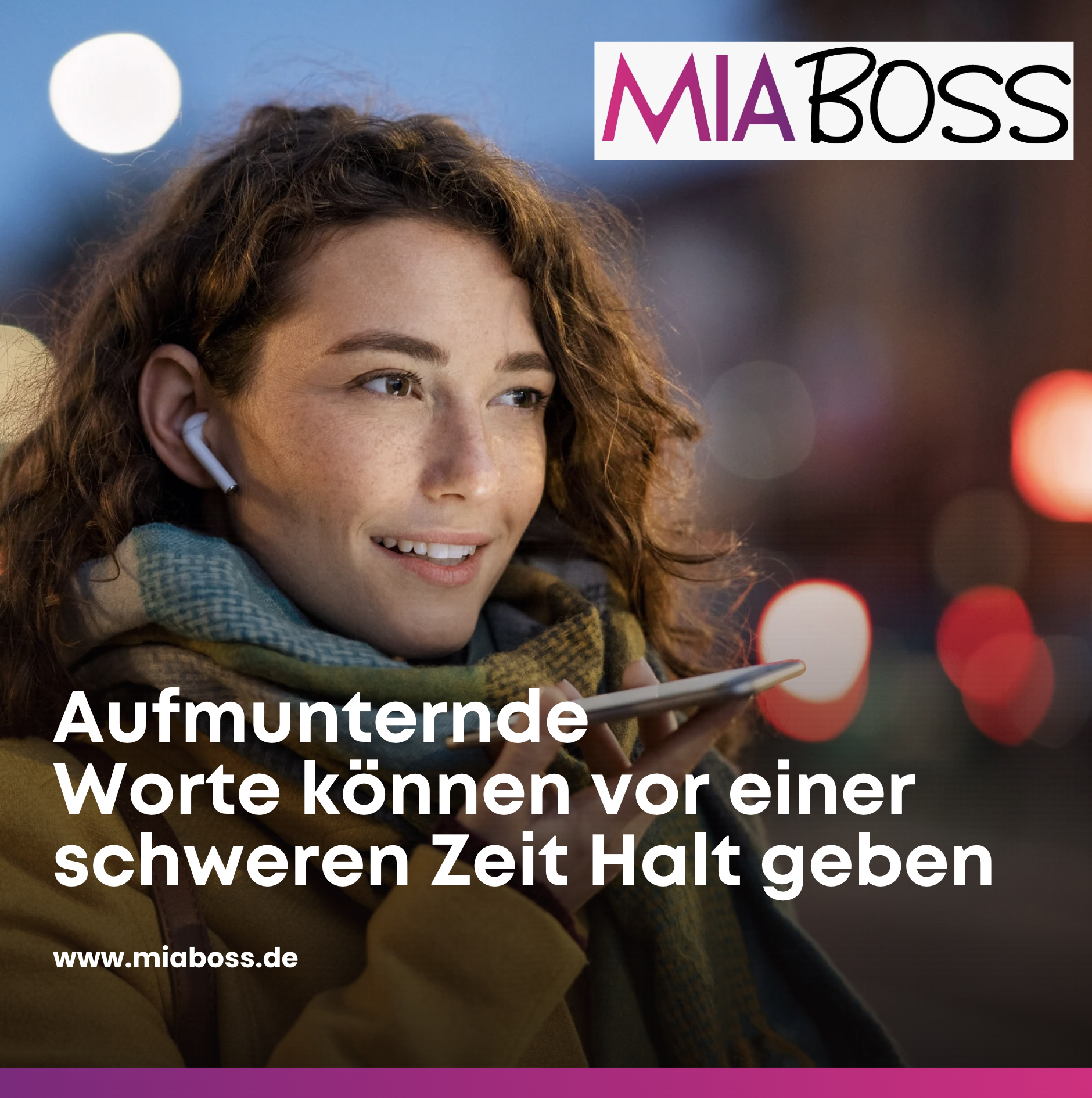 Aufmunternde Worte können vor einer schweren Zeit Halt geben Aufmunternde Worte können vor einer schweren Zeit Halt geben