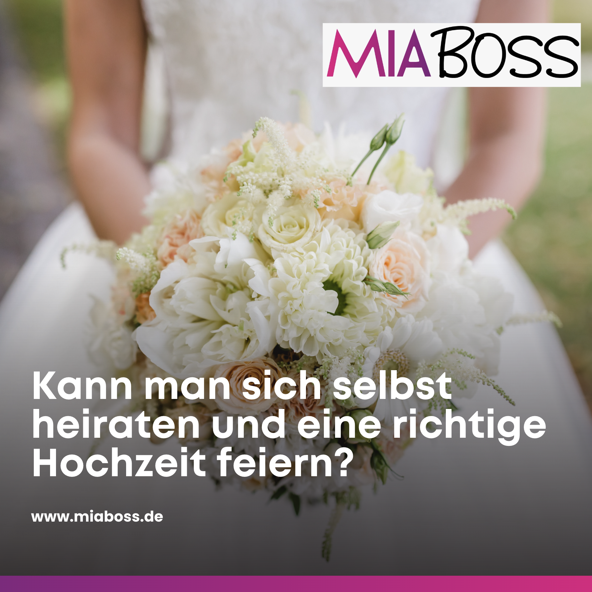 Kann man sich selbst heiraten und eine richtige Hochzeit feiern? Kann man sich selbst heiraten und eine richtige Hochzeit feiern?